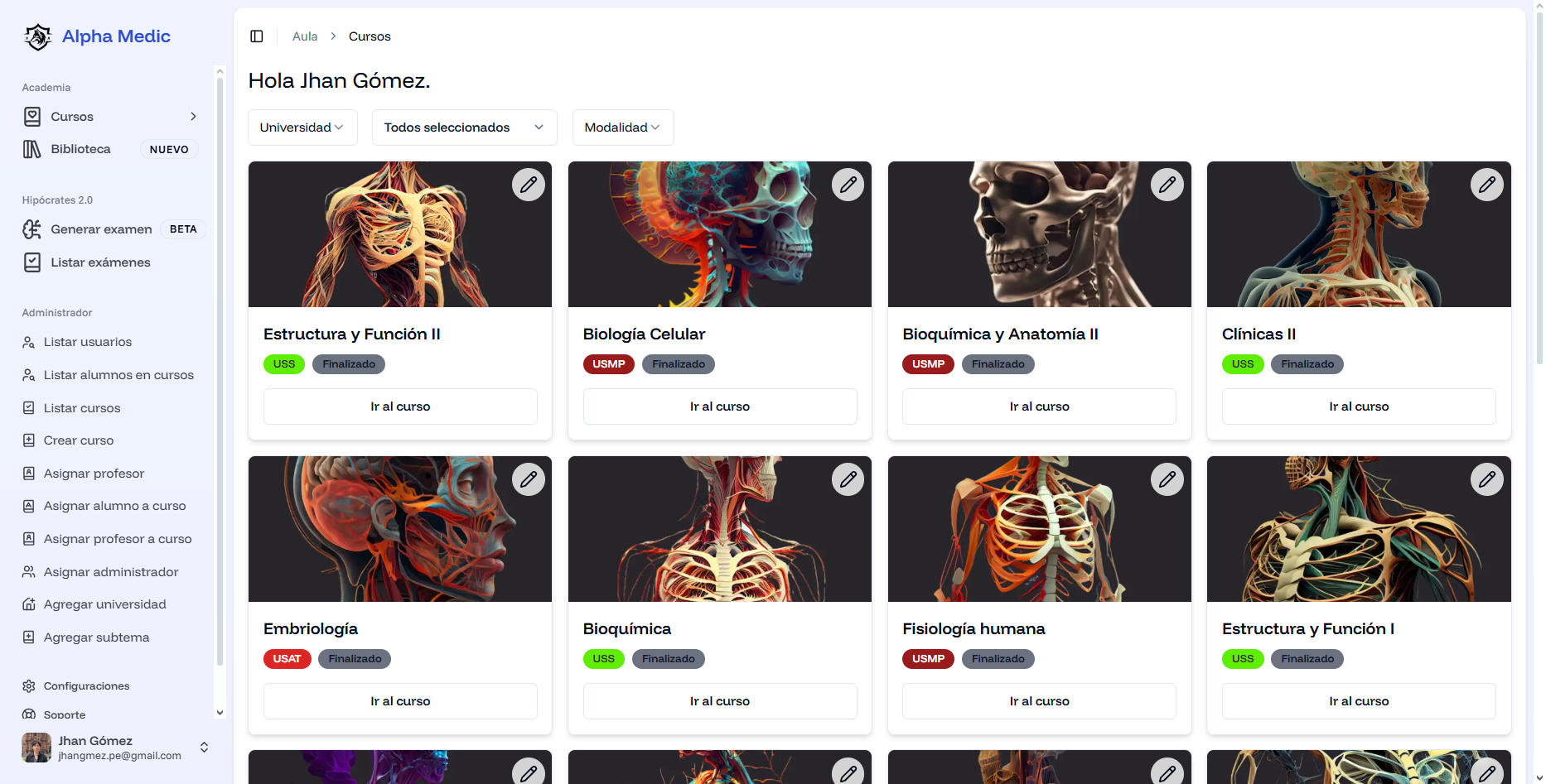 Banner del proyecto Aula Virtual Alphamedic
